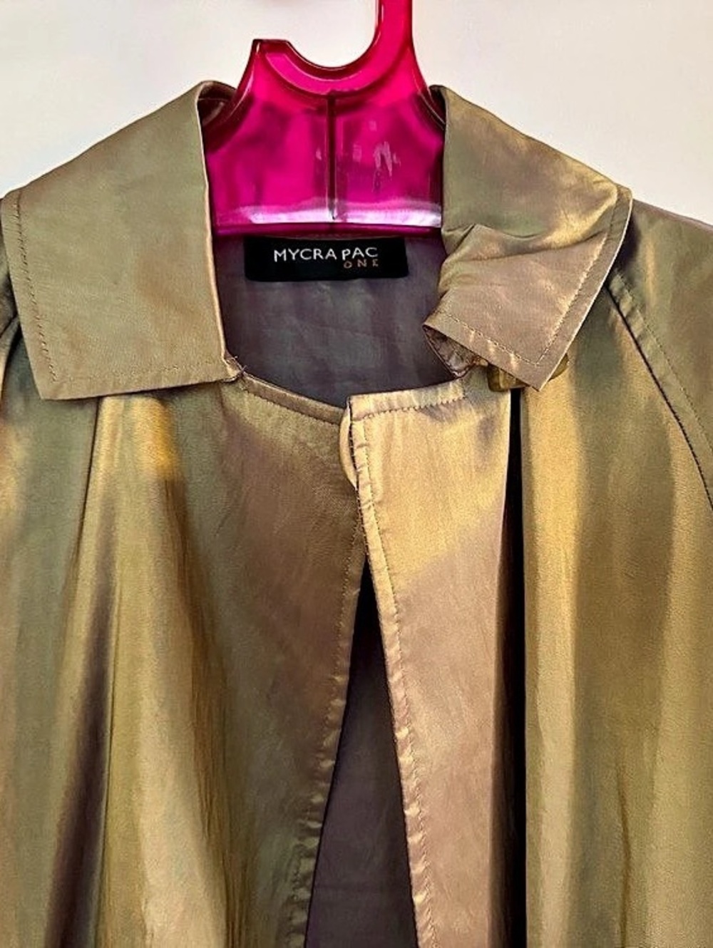 Mycra Pac Lightweight Overcoat - Iridescent Chartreuse Green Color - Size M